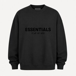 Fear Of God Sweatshirt Essentials Men XXS Black Oversized Pullover Crew FOG NEW
